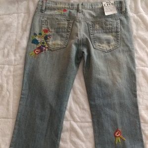 Boho embroiderd distressed jeans
